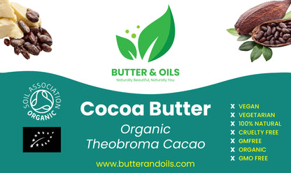 Smooth Raw Organic Cocoa Butter – 100% Natural, Unrefined, Premium Quality Skincare Moisturiser