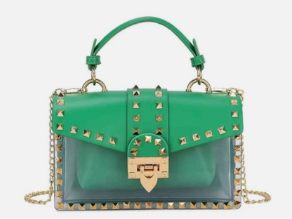 Pretty Dollz Zeena Studded Clear Handbag – Green