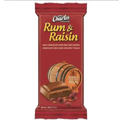 Charles Rum & Raisin ChocolateBar (108g)