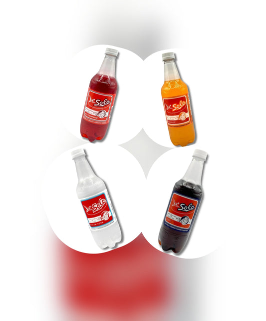 Solo Soft Drinks – Assorted Flavors (Grape, Kola Champagne, Orange & Cream Soda) – Pack of 4